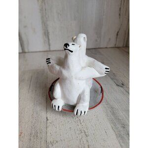 Dept 56 polar bears sled disc vintage‎ Xmas figure decor